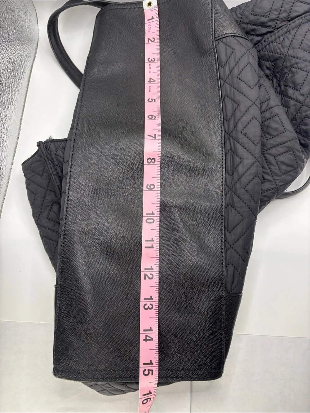 Tory Burch Quilted Black Tote with Logo Medallion